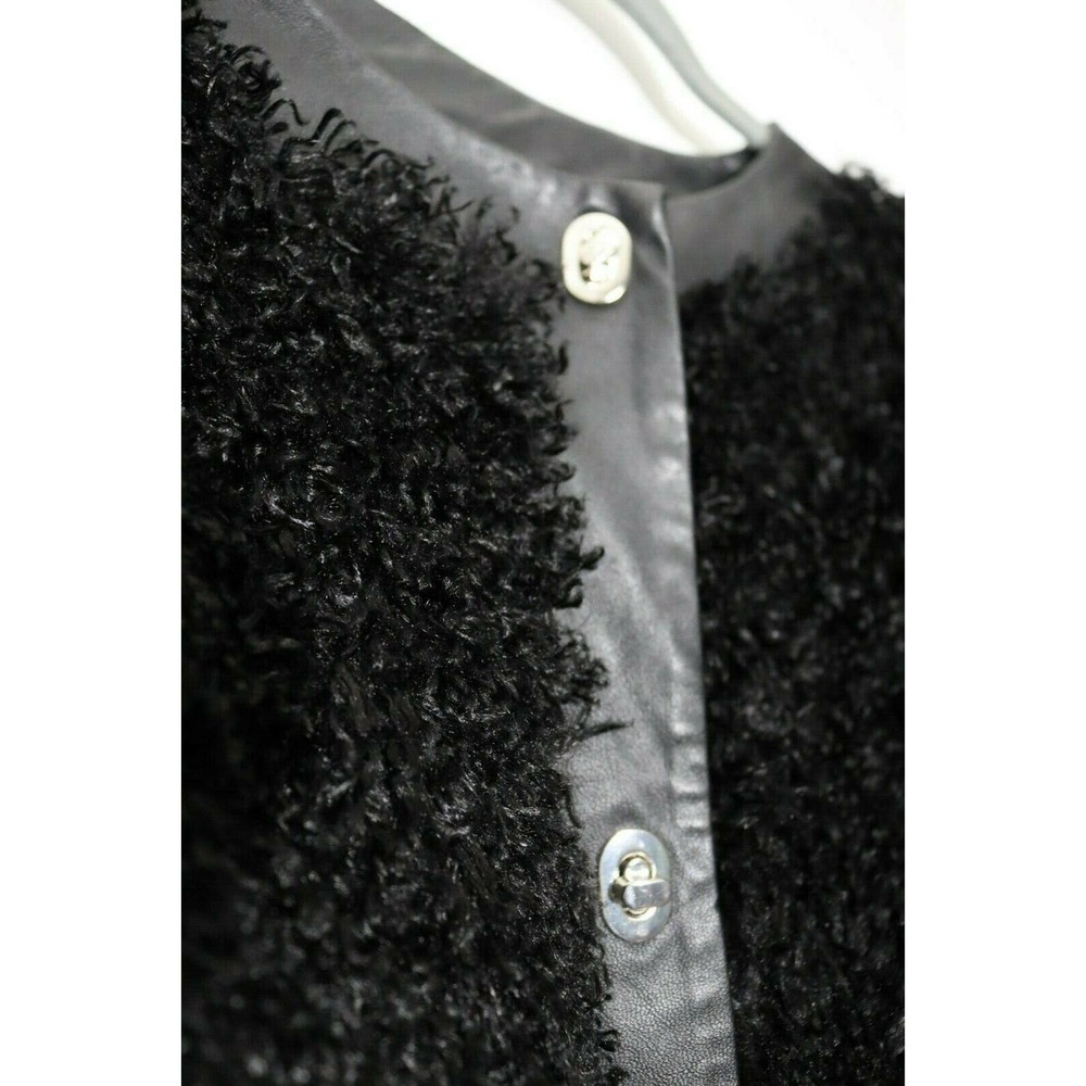 Ruby Rd. Fuzzy Black Jacket Sweater With Silver B… - image 2